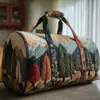 2026 Novo Modelo Transfronteiriço Estilo Pintura a Óleo Série 1 Curta Distância Portátil Acolchoada Bolsa de Viagem Multifuncional Esportiva Fitness