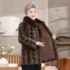 Casaco de Inverno para Mulheres Idosas, Avó de 60 Anos, Novo Estilo de Inverno Engrossado, Casaco de Pele Falsa de Vison para Senhoras Petite