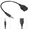 Cabo de conversão USB para aux de carro Cabo de áudio MP3 para CD player Plugue de conexão em T com cabeça redonda de áudio de 3,5 mm Disco U