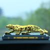 Adornos creativos de resina de leopardo para coche, soporte de cristal para perfume para coche, adornos interiores de consola central de leopardo para coche