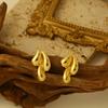 Moda transfronteiriça vento frio titânio aço gota de água sobrepostos brincos galvanoplastia feminino 18K ouro alta textura personalidade todos os brincos de combinação