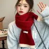 Bufanda de Punto de Estilo Coreano Nueva Versátil de Color Contrastante Suave y Sedosa para Mujer Moda de Invierno Versátil Cálida Estudiante Gruesa a Prueba de Frío