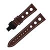 Accesorios para relojes Correa de cuero con hebilla de mariposa de acero y doble presión de 22/24 mm para reloj de cuarzo con capa superior de piel de oveja