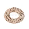 Accesorios de joyería de círculo de ratán hechos a mano Pieza de pendiente tejida a mano DIY Anillo hueco decorativo de hierba de ratán en stock