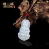 Pingente Guanyin de Buda de Calcedônia com Fivela Segura, Colar com Pingente Grande de Calcedônia e Ágata, Jade Guanyin para Bebê Pendurado