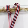 Cinturón decorativo de 1 cm con rayas de colores y laterales de colores, cinta de poliéster multicolor con borde de eslinga, accesorios de ropa al por mayor