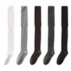 Calcetines de lana hasta la rodilla holgados, Calcetines lisos hasta la rodilla, Calcetines grises, Calcetines versátiles adelgazantes, Venta al por mayor desde Zhuzhi