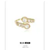 Anillo Abierto con Forma de Serpiente y Circonita para Mujer, Diseño Único de Nicho, Anillo Retro para Dedo Índice, Gama Alta, Lujo Accesible y Anillo Exquisito