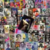 56 piezas de pegatinas estilo collage retro americano, arte graffiti moderno y genial, pegatinas decorativas impermeables para planificador de patineta DIY al por mayor