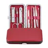 Set de Cortauñas de Acero Inoxidable Logo Personalizado Pinzas de Pedicura Belleza Cortauñas Set de 8 Piezas Set de 7 Piezas