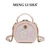 2026 Novo Modelo Bolsa Bordada de Luxo para Nicho Bolsa Redonda Bolo para o Dia a Dia, Bolsa Redonda Pequena Versátil de Ombro e Transversal de Grande Capacidade