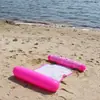 Bote Flutuante Inflável Transfronteiriço Novo Modelo Rede de Piscina Bote Flutuante Dobrável Listrado Cama Flutuante Inflável com Rede Cadeira de Descanso