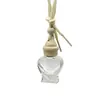 Pingente Aromaterapia para Carro Frasco Vazio, Frasco Difusor de Óleo Essencial para Interior de Carro, Frasco de Perfume Criativo de Vidro com Tampa de Madeira de Lótus Atacado