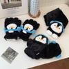 Nuevos Guantes Cálidos de Pingüino de Dibujos Animados Lindos para Niñas Otoño e Invierno Bufanda Rellena Guantes de Ciclismo a Prueba de Viento y Frío