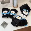 Nuevos Guantes Cálidos de Pingüino de Dibujos Animados Lindos para Niñas Otoño e Invierno Bufanda Rellena Guantes de Ciclismo a Prueba de Viento y Frío
