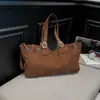 Bolsa Feminina Nova de Camurça Transfronteiriça Moda Bolsa de Ombro Casual Versátil para o Dia a Dia Bolsa de Braço Bolsa Tote de Grande Capacidade