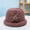 Moda de invierno gorro de lana grueso y cálido con forro polar para ancianos para mujeres, mamá, sombrero para mediana edad y ancianos