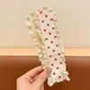 Tiara de Renda Colorida com Bolinhas Fofa para Meninas Estilo Coreano Estilo Ins~Adesivo Mágico Domador de Fios Soltos Tira Larga para Cabelo