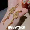 Aretes de Calabaza Tallada con Diamantes Incrustados de Filigrana Tradicional, Pulsera de Calabaza Estilo Chino Nuevo Hielo Triturado, Collar de Ventana de Flores