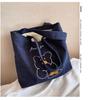 Bolsa de Lona Feminina Ombro Transversal Bolsa de Tecido ins Portátil Estudantes Universitários Aula Grande Capacidade Estilo Diário Literário Simples