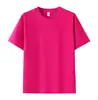 Nueva Camiseta de Manga Corta para Hombre de Verano Enfriamiento de Seda de Hielo Cuello Redondo Color Sólido Top de Manga Corta Estilo Solona Top de Media Manga