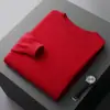 Suéter de lana para hombre con cuello semialto, engrosado para abrigar en otoño e invierno, jersey de color liso con cuello medio para mediana edad y personas mayores, camisa de capa base