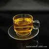 Taza de Café Taza con Asa de Vidrio Taza Pequeña de Té Taza de Agua de Vidrio Juego de Taza y Platillo