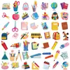 50 Adesivos de Grafite Cartoon Volta às Aulas, Adesivos Artísticos e Frescos para Decoração de Caderno DIY