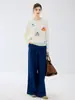 Nueva colección de otoño e invierno: suéter de cachemira pura para mujer, cuello redondo con forma de calabaza, capa interior cálida, top de punto casual y versátil