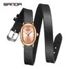 Reloj de Cuarzo Sanda Correa Simple Diamante Ovalado Reloj para Mujer Compacto y Versátil Impermeable Reloj para Examen