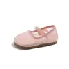 Sandalias Nuevas Moda Verano 2026 Bordado de Encaje Malla Banda Elástica Planas Niña Pequeña Estilo Dulce Zapatos de Princesa