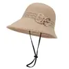 Chapéu de Sol Vazado para Mulheres de Meia-Idade e Idosas, Novo Estilo Primavera e Verão 2026, Chapéu Bucket Fashion para Proteção Solar, Chapéu de Pescador para Mãe