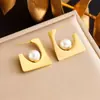 Pendientes Geométricos Multielemento, Vintage Lujo Ligero Chapado en Oro Acero Inoxidable Redondo Transfronterizos Exagerados de Gama Alta para Mujer
