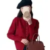Tejido personalizado para mujer, manga larga, nuevo, elegante, casual, cárdigan corto, temperamento de principios de otoño, rejuvenecedor, top estilo pequeño Chanel