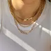 Estilo Bohemio Transfronterizo Europeo y Americano Cadena Plana Apilada Gargantilla Europea y Americana Moda Femenina de Moda Cadena de Metal con Forma de Hoja Collar