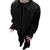 Chaqueta de Cuero Negra Roja Estilo Coreano para Primavera y Otoño Hombres Cleanfit Solapa Piel Sintética Chaqueta Corta Hombres Guapo y Moderno