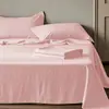 Lençol de cor sólida 100% algodão, algodão lavado, peça única, fronha 100% algodão, conjunto de três peças para cama de casal ou solteiro em dormitório estudantil
