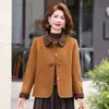 Jaqueta de Lã de Outono da Mamãe 2026 Novo Estilo Jaqueta Feminina Casaco de Lã Feminino Meia-idade e Idosos Outono/Inverno Top Estiloso