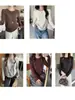 Camiseta de manga larga con cuello redondo, estilo minimalista, para mujer, otoño 2026, básica, corte holgado, adelgazante, versátil, disponible en varios colores