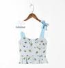 Verão Novo Regata de Moda Europeia e Americana com Estampa Floral, Regata Slim-Fit C10393, Elegante e Versátil