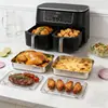 Tapete de Silicona para Freidora de Aire, Bandeja Redonda para Hornear, Antiadherente, Resistente al Aceite, Resistente a Altas Temperaturas, Fácil de Limpiar, Reutilizable, Forro Interior para Olla