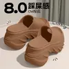 Chinelos de sola grossa femininos para o verão 2025 nova moda celebridade da internet aumento de altura pisando-em-merda-sinta sandálias de praia eva