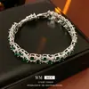 Pulseira de Flor com Fivela de Zircônia Dupla Camada Transfronteiriça, Pulseira Fashion, Retrô, Exquisita e Versátil, Joia de Mão de Luxo Leve e de Alta Qualidade para Mulheres