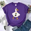 Gafas de Sol Diseño de Pato Bebiendo Camiseta de Mujer Verano Cómoda Camiseta Casual Cuello Redondo Ropa Hip-Hop Suave Manga Corta para Mujer