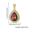 Colar com Pingente de Gota d'Água Coração de Pêssego Pedra Preciosa Zircônia Estilo Europeu e Americano Distrito de Lu Luxo Acessível Joias de Moda Feminina