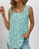 Camiseta sin mangas de tirantes con cuello cuadrado de lunares, base para mujer, modelo de primavera 2023, plataforma independiente europea y americana de Amazon