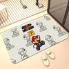 Alfombrilla de baño Mario de Tierra de Diatomeas Absorbente Dibujos Animados Suave Secado Rápido Antideslizante Felpudo Hecho a Medida
