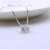 Qiaolanxuan Prata Esterlina Imitação Cubo Mágico Amor Pingente Feminino Janela Quadrada Diamante Joias Coreanas Colar Estilo Coreano Joias