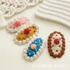Pasador de cereza tejido a mano de lana personalizado, clip lateral de flor coreana tejido a mano, joyería para mujer, accesorios para el cabello, venta al por mayor, envío gratis