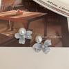 Pendientes de Botón Florales Dulces para Mujer, Perla Artificial, Elegante y de Moda Nuevo Estilo, Pendientes de Nicho de Moda